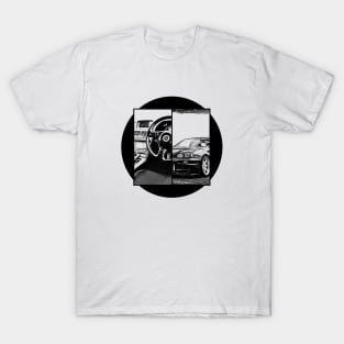 NISSAN SKYLINE GT-R R34 Black 'N White 5 T-Shirt